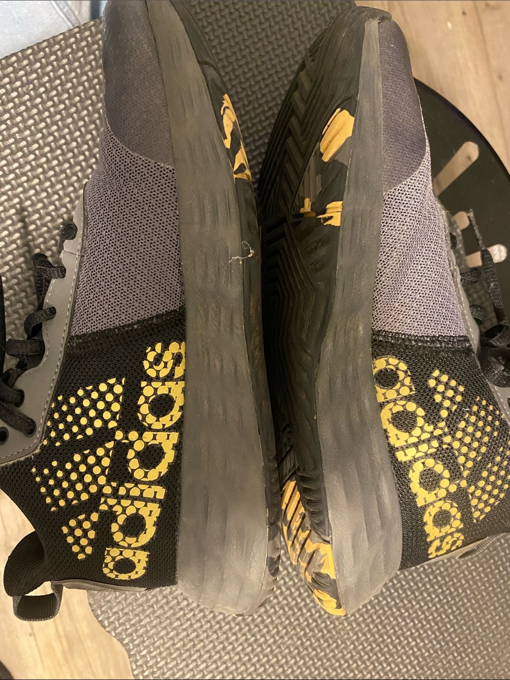 adidas Black and Yellow Knit Training Shoes